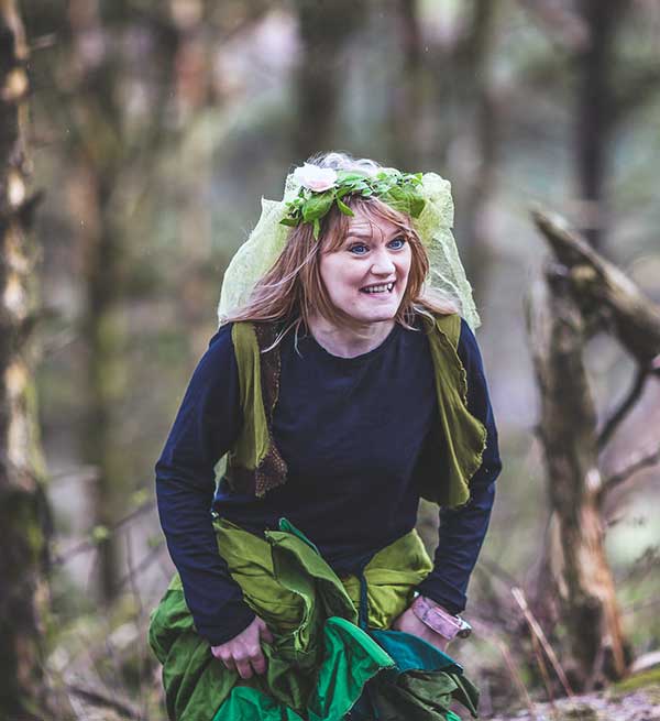 A forest fairy in the woods